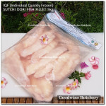 Fish DORI sutchi fillets IQF brand NASUBA Medan NBL 300-400 +/- 11" 28cm/pc - REPACKED (price/pack 700g 2pcs)
